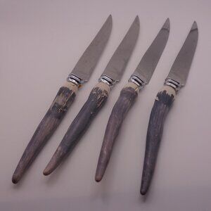Set of Four(4) Sheffield Made England Stainless Steel Bone Handle Steak Knives